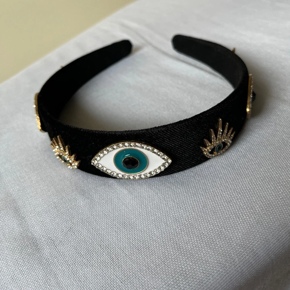 Black Evil Eye Headband - Picture 6 of 7